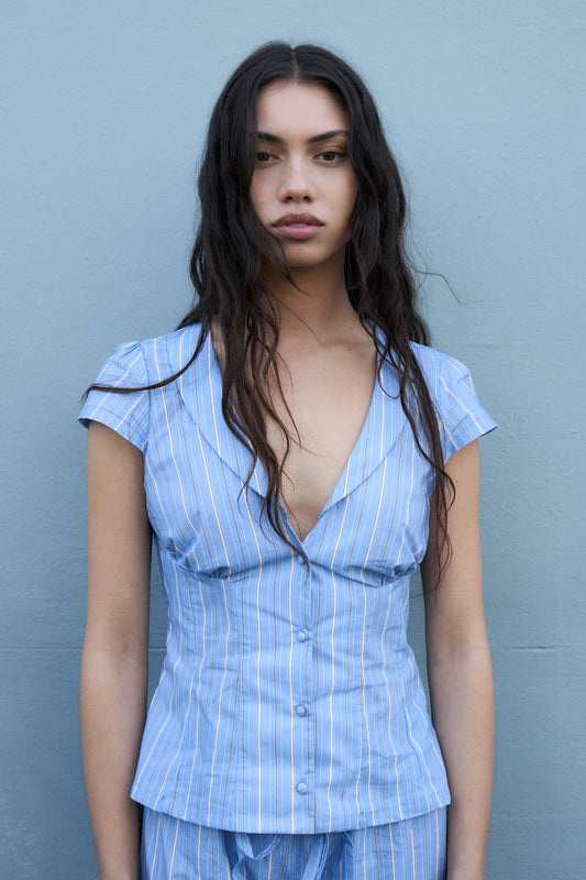 Blue Top Blouse